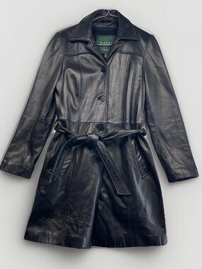 Y2K Danier Lined Leather Trench Belted Coat Women’s S City Chic Matrix jacket